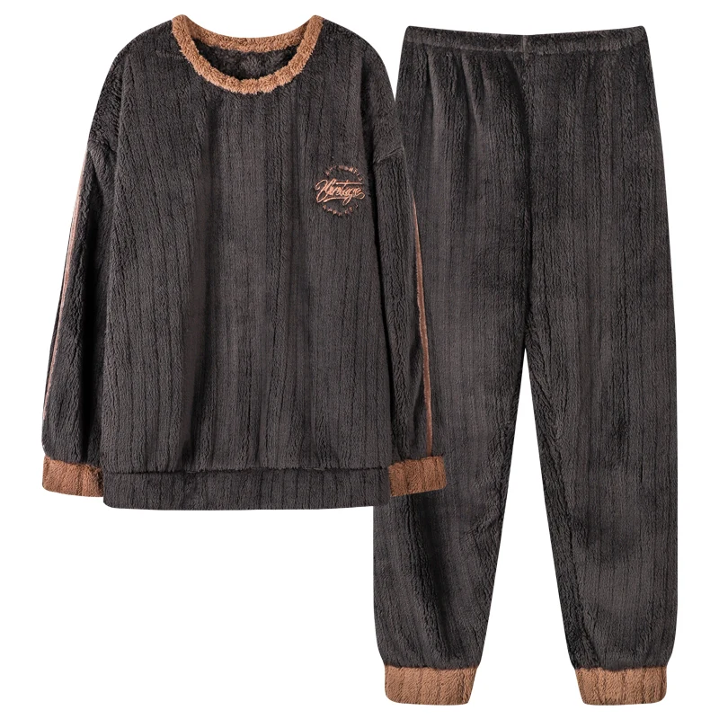 Winter Velvet Men Pajamas Thick Warm Mens Nighty Sleepwear Set Long Sleeve Round Neck Loose Soft Plus Size Male Lounge Homewear
Winter Velvet Men Pajamas Thick Warm Mens Nighty Sleepwear Set Long Sleeve Round Neck Loose Soft Plus Size Male Lounge Homewear