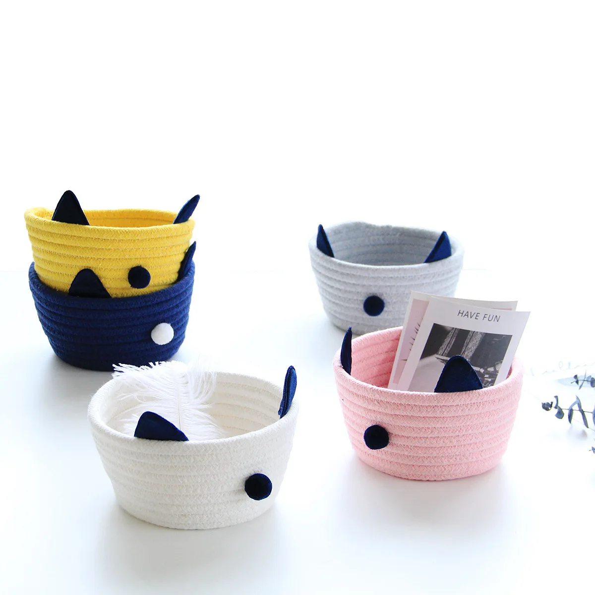 Cartoon Profiling Storage Basket Woven Cotton Rope Key Snacks Desktop Sundries Tidy Box Nordic Bedroom Home Decor Organizer Case
Cartoon Profiling Storage Basket Woven Cotton Rope Key Snacks Desktop Sundries Tidy Box Nordic Bedroom Home Decor Organizer Case