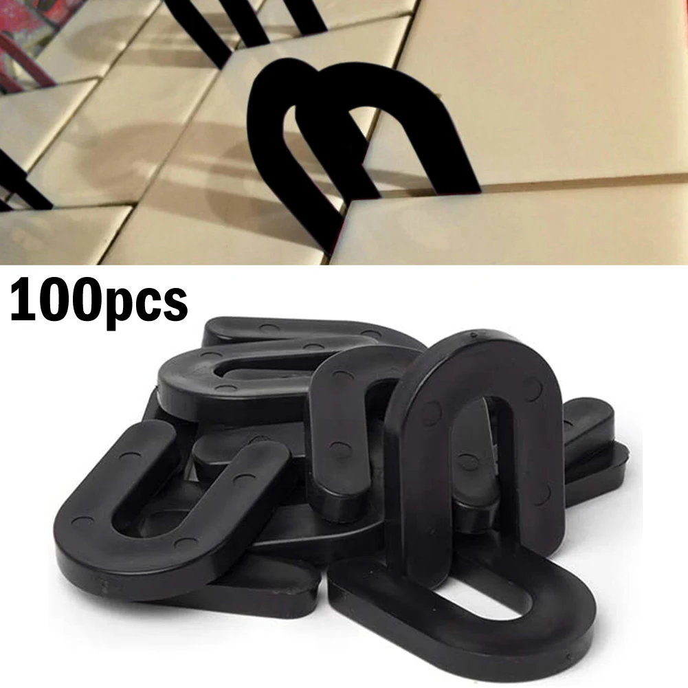 100pcs 1/4" Horseshoe Shims Black PP Tile Spacers For Aligning Marble Granite Porcelain Large Format Tile Hand Tool
100pcs 1/4" Horseshoe Shims Black PP Tile Spacers For Aligning Marble Granite Porcelain Large Format Tile Hand Tool
