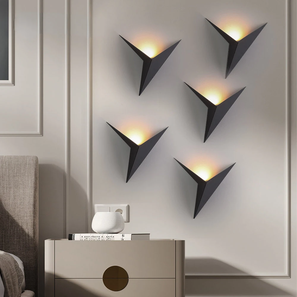 

Wall Lamps Living Room Lights 3W AC85-265V Modern Minimalist Triangle Shape LED Wall Lamps Nordic Style Indoor Simple Lighting