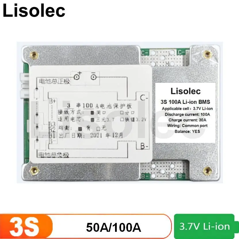 3S 50A 100A баланс BMS с зарядкой/разрядом/коротким замыканием/защитой от перезарядки Для 11,1 V 12,6 V литий-ионный 18650 аккумулятор
3S 50A 100A баланс BMS с зарядкой/разрядом/коротким замыканием/защитой от перезарядки Для 11,1 V 12,6 V литий-ионный 18650 аккумулятор
