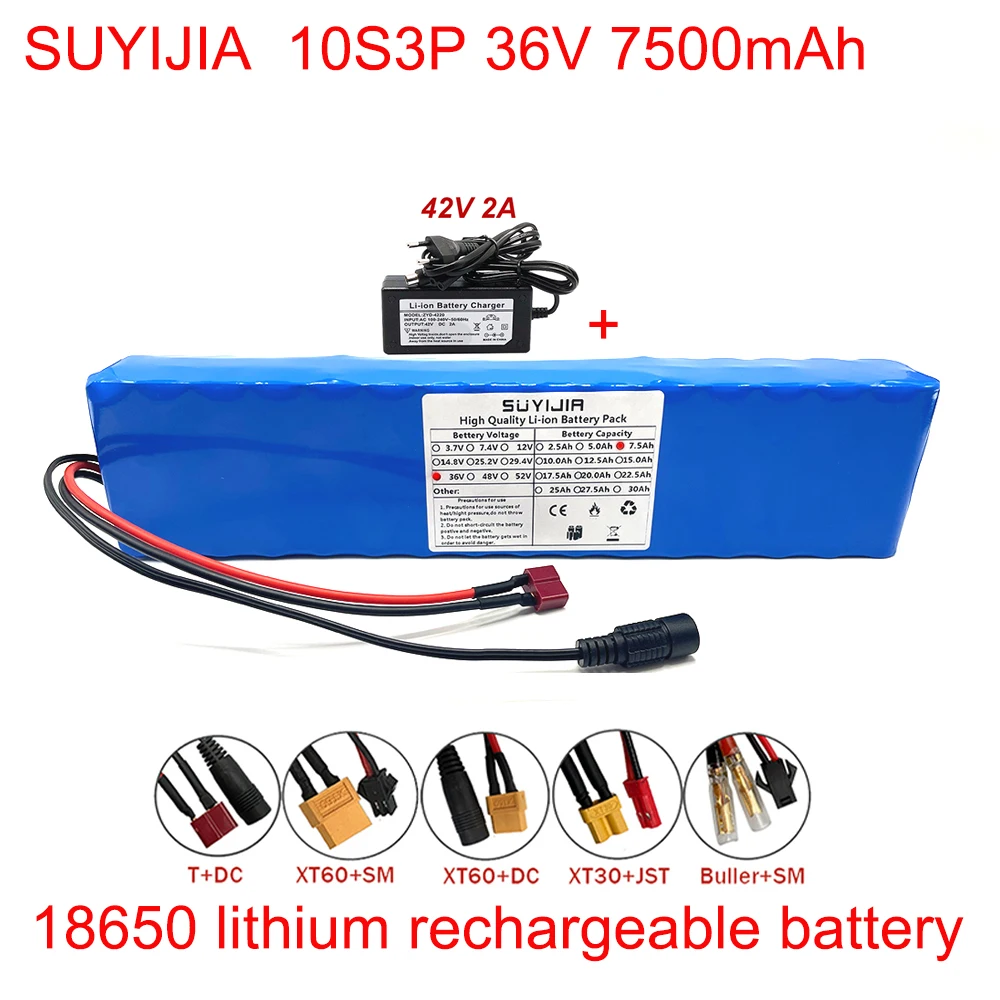 

10S3P 36V 7.5AH 18650 Lithium Battery Pack for Electric Bicycle Electric Scooter Electric Wheelchair Large Capacity Battery