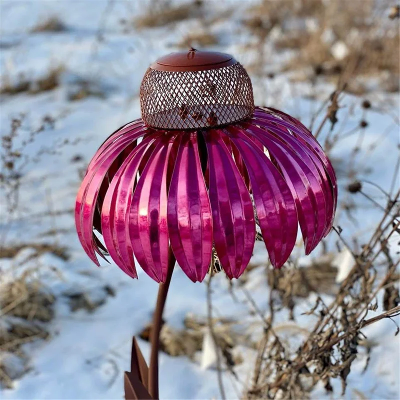 

Бутылочка-кормушка для птиц с подставкой, металлическая в форме цветка, уличное украшение для сада, розовая подставка для птиц, аксессуары для птиц