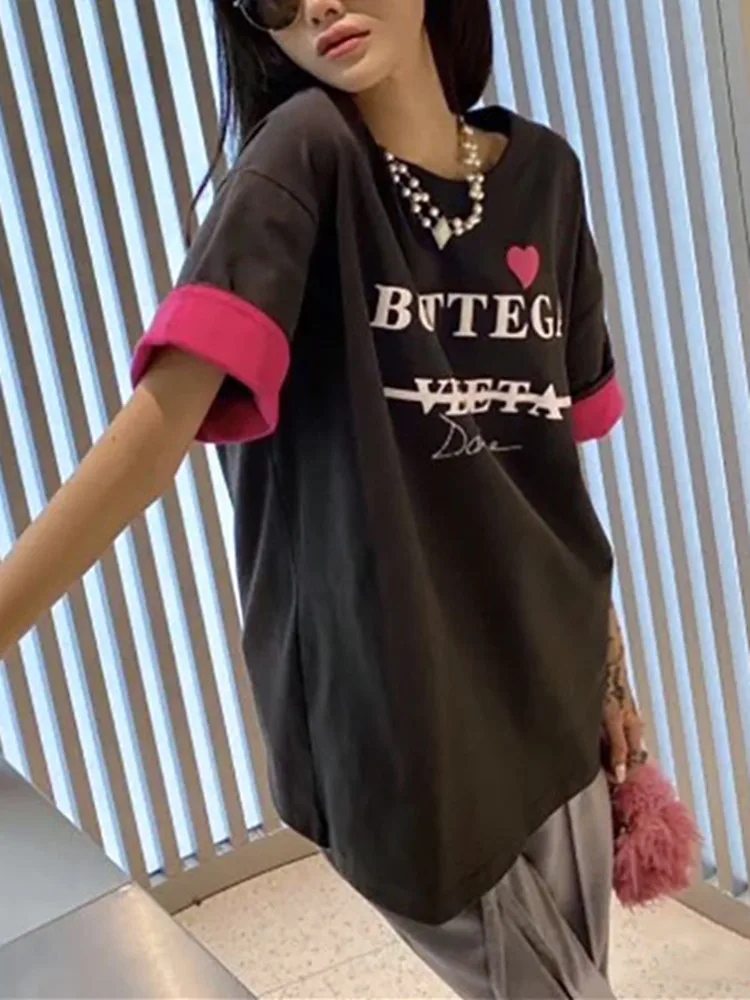 Women Bubble Letter Print T Shirt 2022 Summer Ladies O-Neck Contrast Color All-Match Tee Tops
Women Bubble Letter Print T Shirt 2022 Summer Ladies O-Neck Contrast Color All-Match Tee Tops
