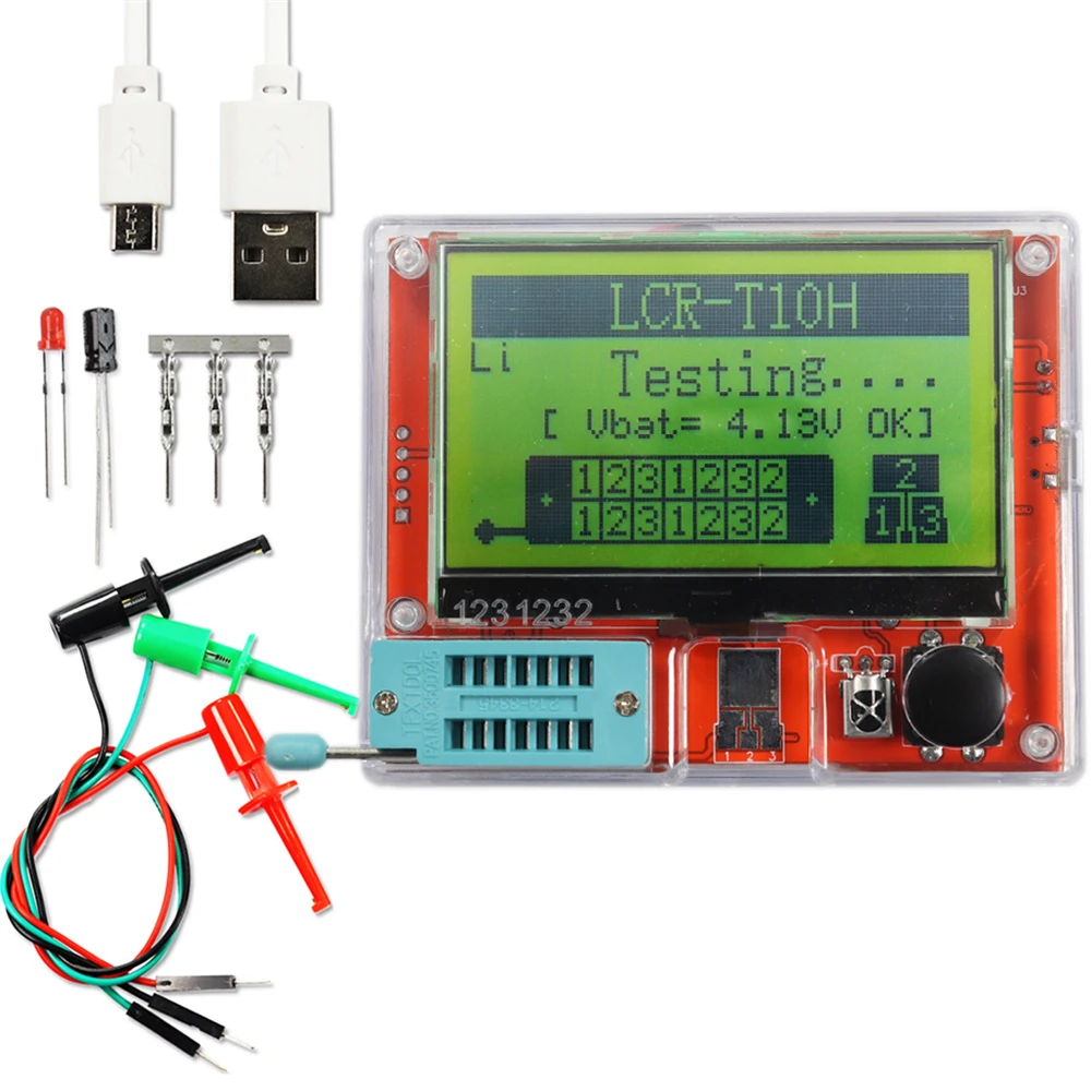 LCR-T10H TFT LCD Display Multi-meter Transistor Tester Diode Triode Capacitor Resistor Test Meter MOSFET NPN PNP Triac MOS
LCR-T10H TFT LCD Display Multi-meter Transistor Tester Diode Triode Capacitor Resistor Test Meter MOSFET NPN PNP Triac MOS
