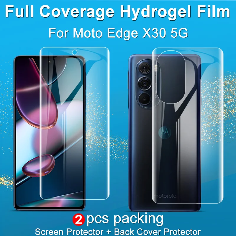 Imak 2pcs/Pack HD Soft Hydrogel Film for Moto Edge X30 5G Screen Protector Full Cover Curved Front /Back Film
Imak 2pcs/Pack HD Soft Hydrogel Film for Moto Edge X30 5G Screen Protector Full Cover Curved Front /Back Film