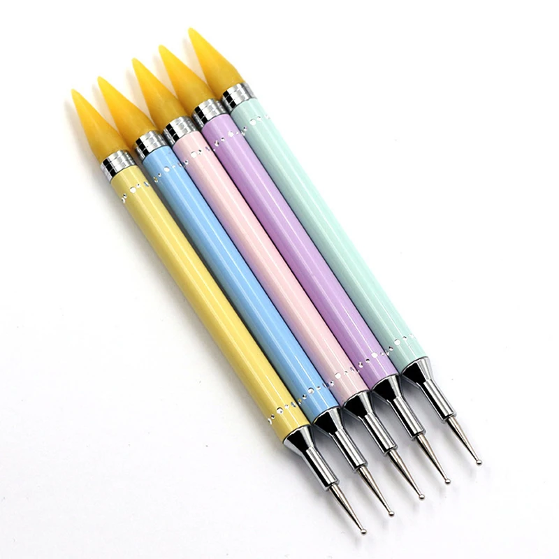 

1Pcs Dual-ended Dotting Pen Rhinestone Studs Picker Wax Pencil Crystal Beads Professional Handle Nail Art Tools Kit