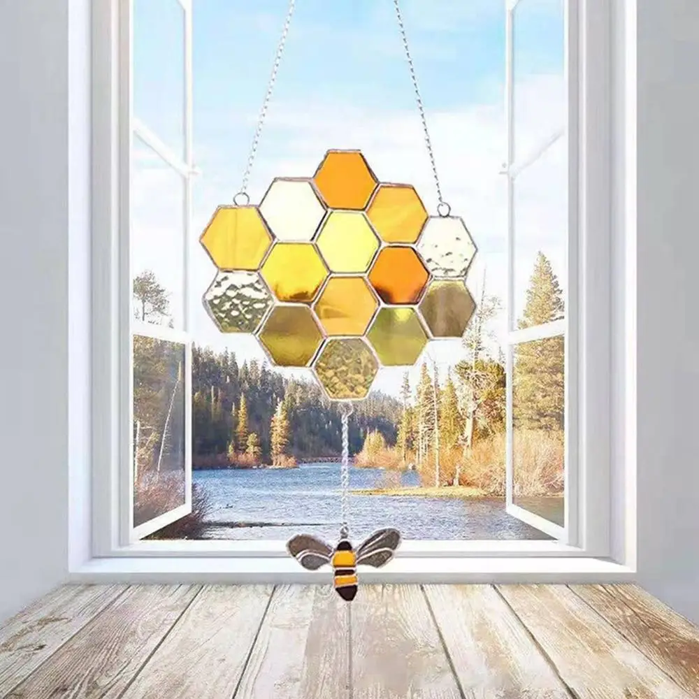 Cartoon Bee Honeycomb Sun Catcher Hanging Pendants For Home Farmhouse Garden Yard Window Honeycomb Hanging Ornament Decorations
Cartoon Bee Honeycomb Sun Catcher Hanging Pendants For Home Farmhouse Garden Yard Window Honeycomb Hanging Ornament Decorations