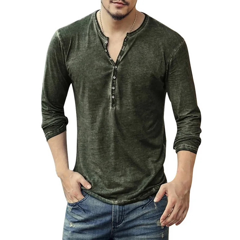 Men Tee Shirt V-neck Long Sleeve Stylish Buttons T-shirt 2021 Autumn Casual shirt Solid Male Clothing 5XL
Men Tee Shirt V-neck Long Sleeve Stylish Buttons T-shirt 2021 Autumn Casual shirt Solid Male Clothing 5XL