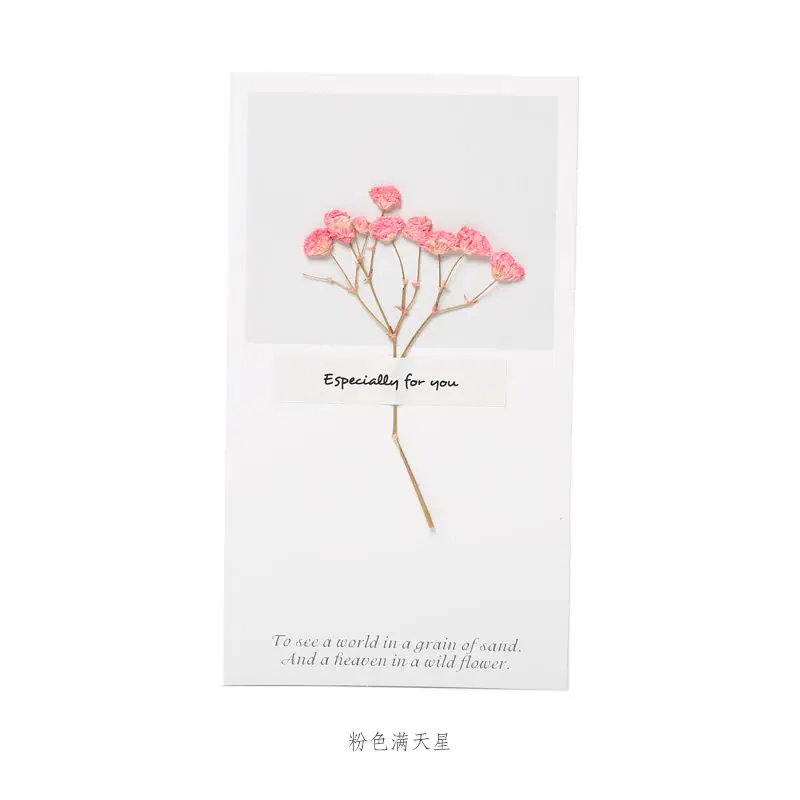 Korean creative holiday blessing dried flowers birthday card gift diy handmade art thank you small card message card
Korean creative holiday blessing dried flowers birthday card gift diy handmade art thank you small card message card