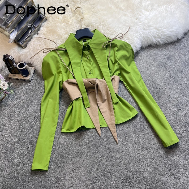 2022 Spring Summer New French Pointed Collar Slim-Fit Long-Sleeved Shirt Women's Chic Fashion Irregular Vest Top Two-Piece Sets
2022 Spring Summer New French Pointed Collar Slim-Fit Long-Sleeved Shirt Women's Chic Fashion Irregular Vest Top Two-Piece Sets