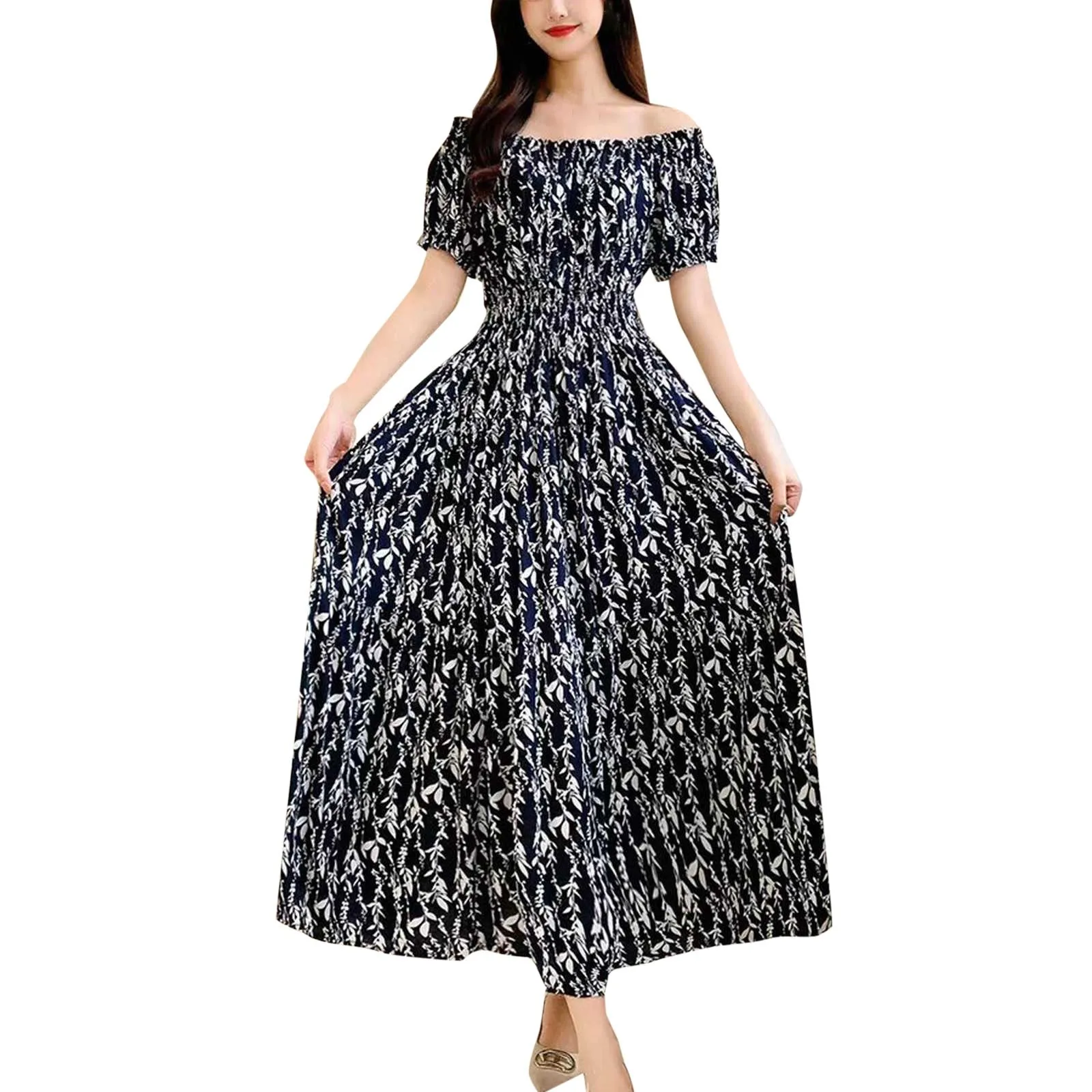 Off The Shoulder One Neck Cotton Silk Floral Dress 2023 Summer Short Sleeved Long Skirt Ethnic Sundresses for Women with Pockets
Off The Shoulder One Neck Cotton Silk Floral Dress 2023 Summer Short Sleeved Long Skirt Ethnic Sundresses for Women with Pockets