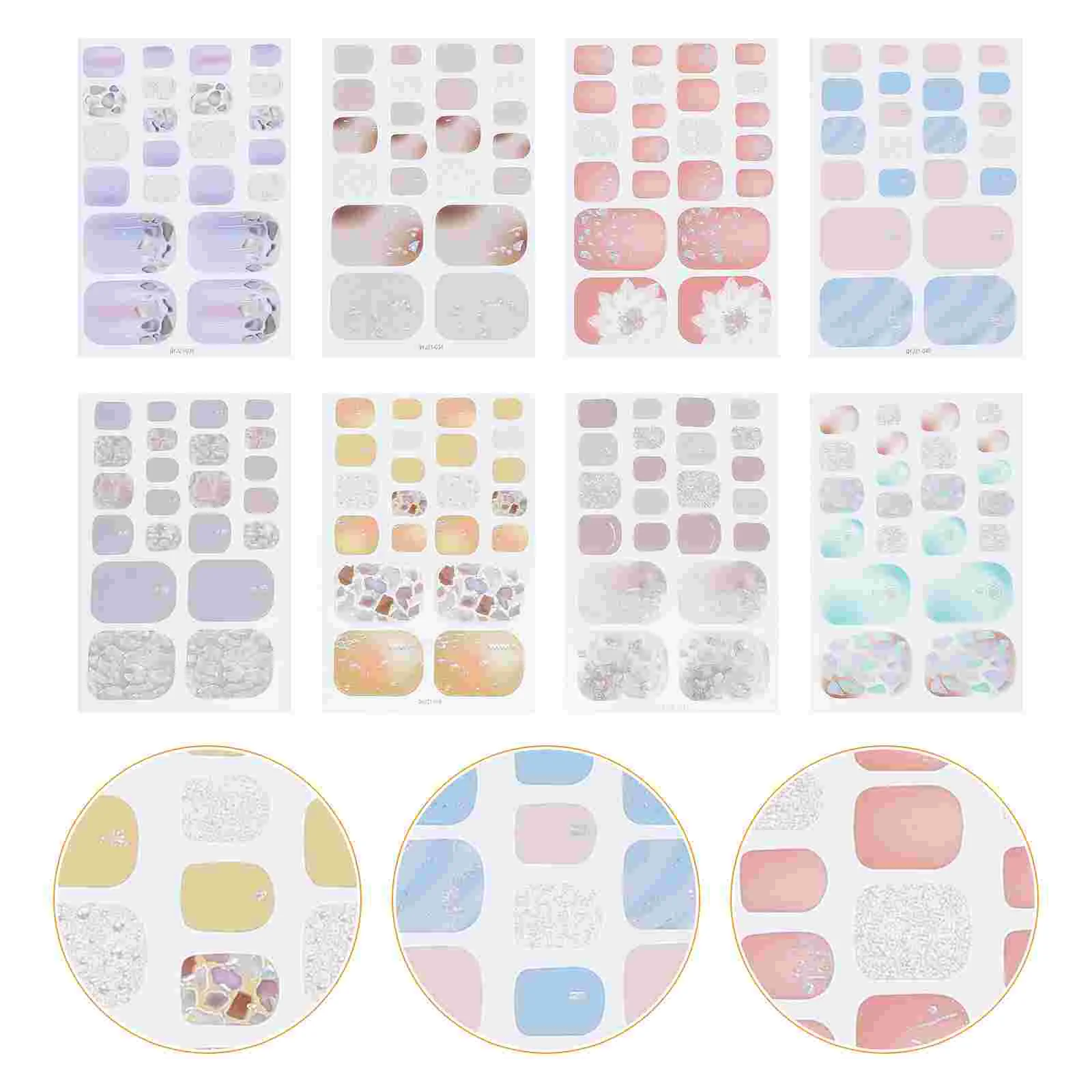 8 Sheets Stickers For Nails Decal Toe Decor Woman Full Package DIY Decals Manicure Film Women
8 Sheets Stickers For Nails Decal Toe Decor Woman Full Package DIY Decals Manicure Film Women
