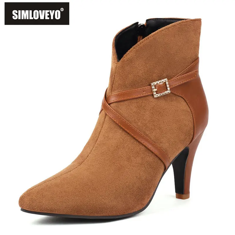 SIMLOVEYO Sexy Women Ankle Boots Big Size 46 47 Pointed Toe Zipper Belt Buckle Autumn Flock Suede Shoes Party Elegant Bota 33 34
SIMLOVEYO Sexy Women Ankle Boots Big Size 46 47 Pointed Toe Zipper Belt Buckle Autumn Flock Suede Shoes Party Elegant Bota 33 34