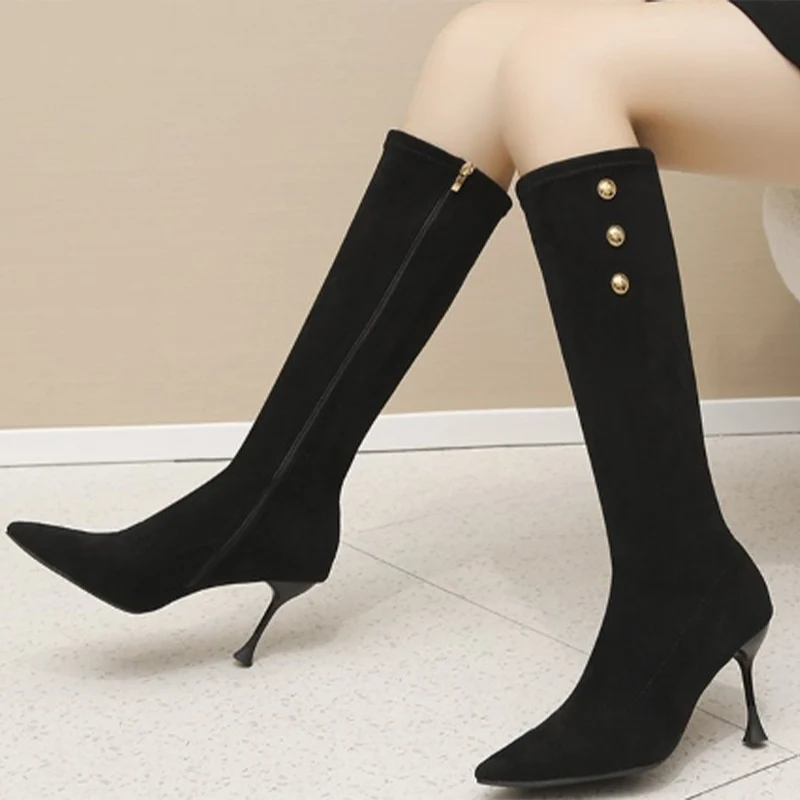 Knee High Sexy Goth Suede Chelsea Boots Winter High Heels Women Shoes 2024 New Brand Pointed Toe Boots Pumps Casual Zapatos Lady
Knee High Sexy Goth Suede Chelsea Boots Winter High Heels Women Shoes 2024 New Brand Pointed Toe Boots Pumps Casual Zapatos Lady