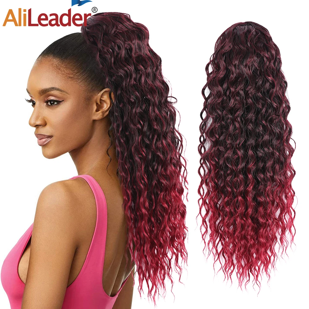 

16 22Inch Synthetic Charming Deep Wave Pony Tail Hair Extensions Hairnet Ponytail Women Girl Party Festival Curly Wave Hairpiece