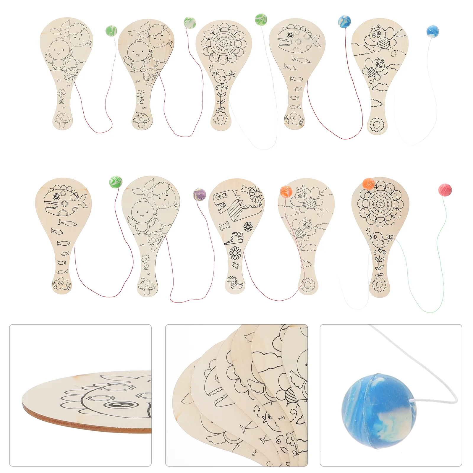 10 PCS Educational Toys Kids DIY Painting Racket Prop Puzzle Toy Wooden Racket Toy Beach Toy Graffiti Fill Toy Painted
10 PCS Educational Toys Kids DIY Painting Racket Prop Puzzle Toy Wooden Racket Toy Beach Toy Graffiti Fill Toy Painted