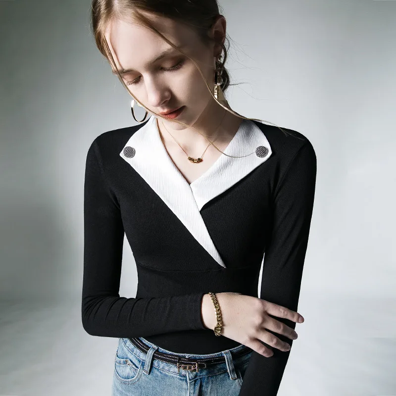 High Quality 2023 Women Tops Color Matching T-shirt Female Clothing Winter Autumn Sexy Crop Top Clothes Casual Blouse Y2k Girl
High Quality 2023 Women Tops Color Matching T-shirt Female Clothing Winter Autumn Sexy Crop Top Clothes Casual Blouse Y2k Girl