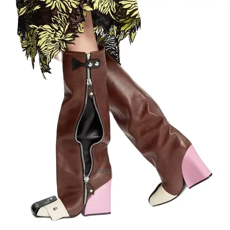 New long Zipper Boots Wedge Heel Thick Heeled Square Toe Slip-on Fashion Large Size Runway Show Boots
New long Zipper Boots Wedge Heel Thick Heeled Square Toe Slip-on Fashion Large Size Runway Show Boots