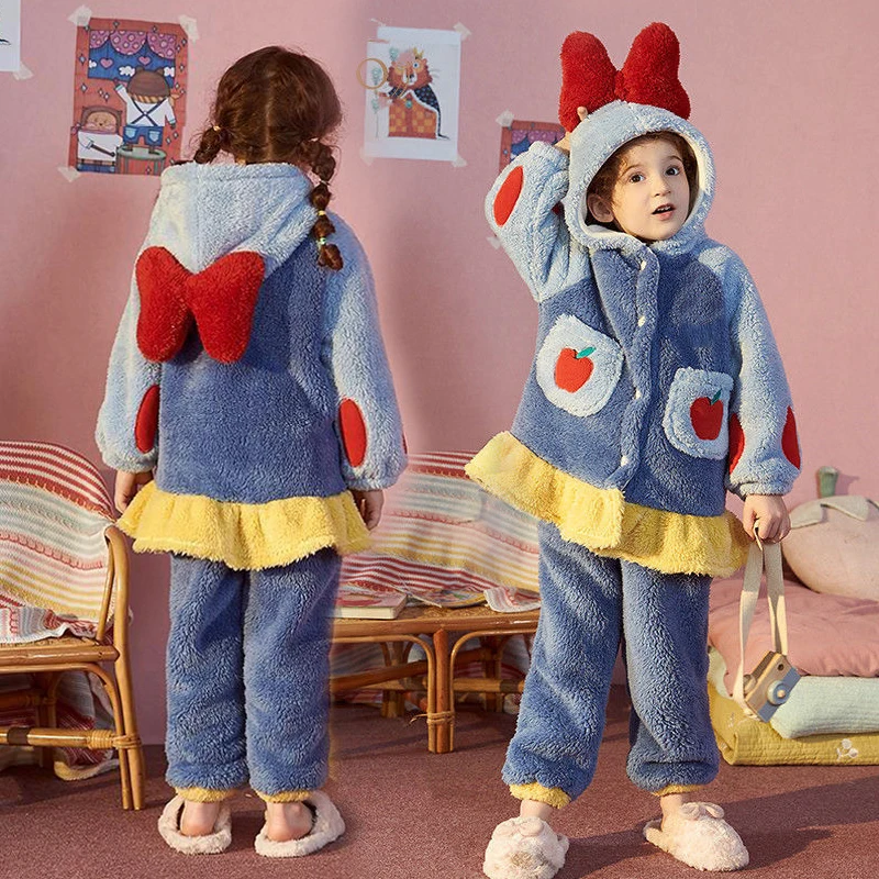 Пижамный комплект принцессы для девочек, зимняя плотная теплая одежда для сна для маленьких девочек, одежда для девочек из 2 предметов, дома... 
Пижамный комплект принцессы для девочек, зимняя плотная теплая одежда для сна для маленьких девочек, одежда для девочек из 2 предметов, дома...