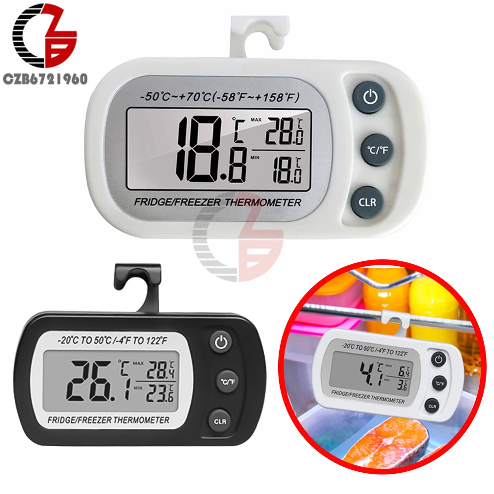 

Waterproof Digital LCD Fridge Refrigerator Thermometer Digital Freezer Thermometer -50~70 Degree ℃/℉ for Kitchen Home Restaurant