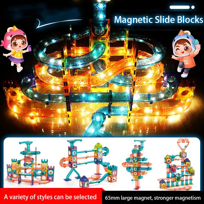 DIY Magnetic Building Blocks Toys Sets Magnetic Light Ball Tracks Blocks Funnel Slide Blocks Educational Toys For Children
DIY Magnetic Building Blocks Toys Sets Magnetic Light Ball Tracks Blocks Funnel Slide Blocks Educational Toys For Children