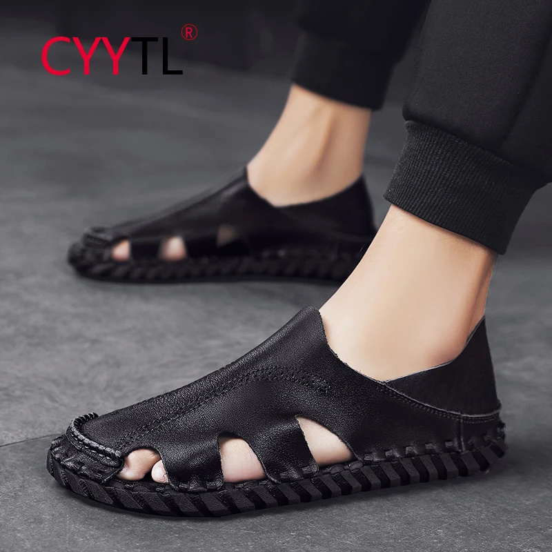 CYYTL Closed Toe Men's Sandals Hand Stitching Lightweight Office Leather Slippers Outdoor Beach Comfort Driving Flat Slides
CYYTL Closed Toe Men's Sandals Hand Stitching Lightweight Office Leather Slippers Outdoor Beach Comfort Driving Flat Slides