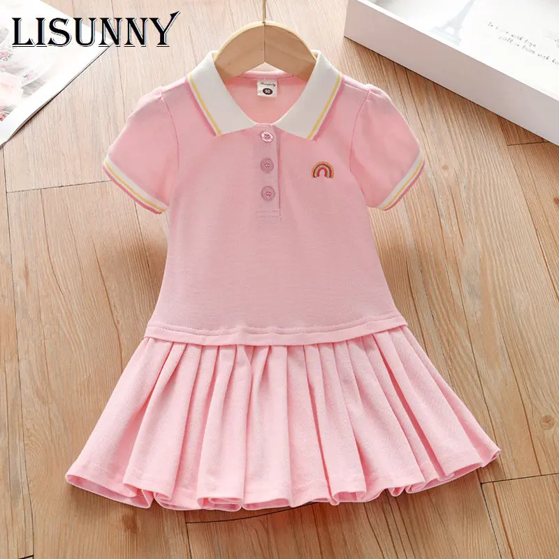 2023 Summer Baby Girls Dress Short Sleeve Polo Children Casual Dress Princess Dress Cotton Kids Clothes 1-7y Turn-down Collar
2023 Summer Baby Girls Dress Short Sleeve Polo Children Casual Dress Princess Dress Cotton Kids Clothes 1-7y Turn-down Collar