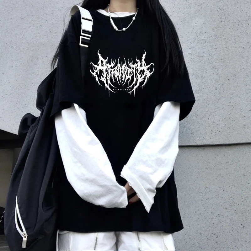Lightning Letter Print Y2K Goth Punk Oversized Women T-shirt 90s Vintage Hip Hop Streetwear Kawaii Fashion Casual Fake two Top
Lightning Letter Print Y2K Goth Punk Oversized Women T-shirt 90s Vintage Hip Hop Streetwear Kawaii Fashion Casual Fake two Top