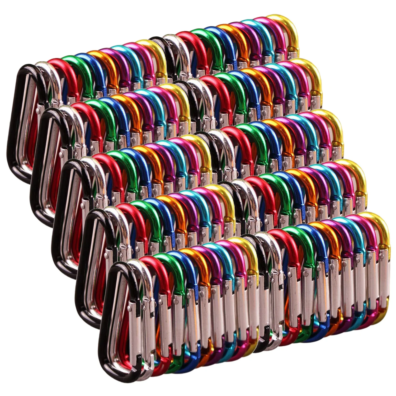 100pcs Colorful Aluminium Alloy Climbing Buckle Keychain Carabiner Safety Buckle Hook Outdoor Camping Hiking Tools Random Color
100pcs Colorful Aluminium Alloy Climbing Buckle Keychain Carabiner Safety Buckle Hook Outdoor Camping Hiking Tools Random Color