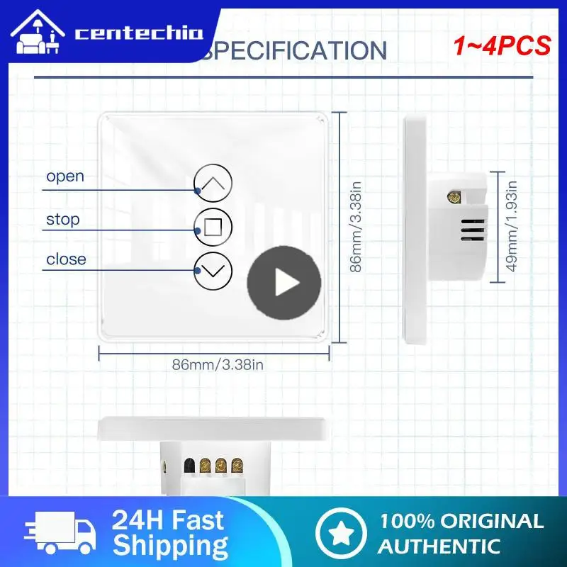 1~4PCS WiFi RF433 Smart 2.5D Arc Glass Touch Switch for Roller Blinds Shutters Smart Life/Tuya APP Works Alexa
1~4PCS WiFi RF433 Smart 2.5D Arc Glass Touch Switch for Roller Blinds Shutters Smart Life/Tuya APP Works Alexa