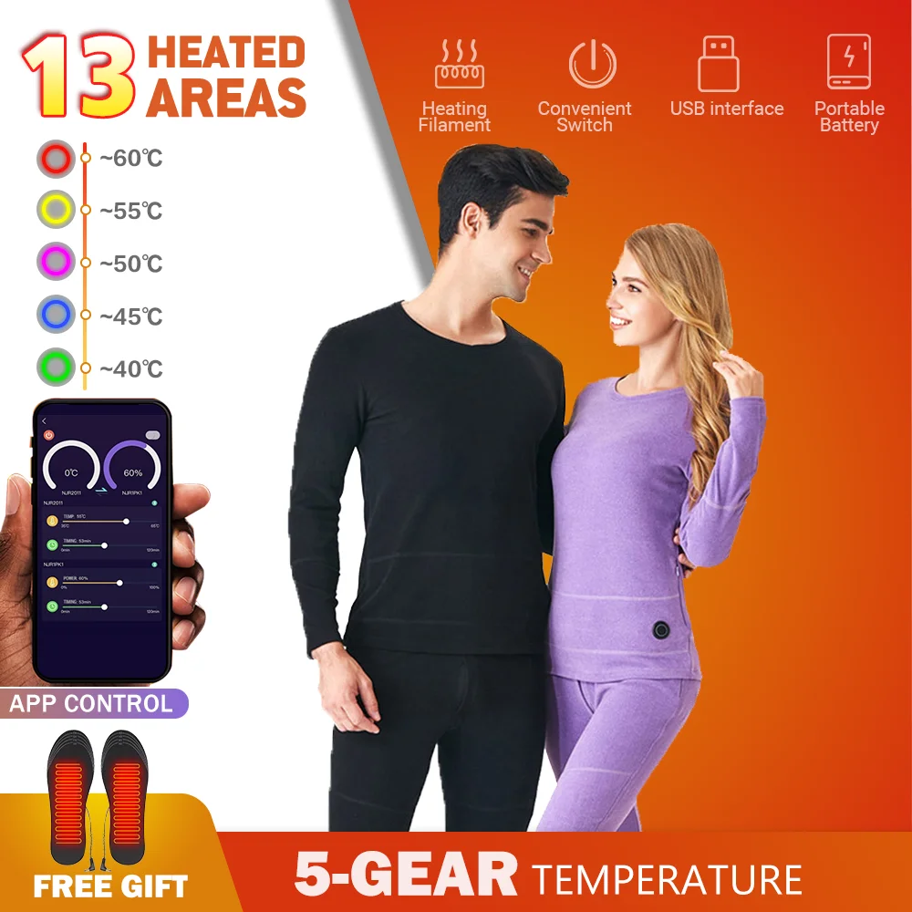 Men Heated Underwear Set Motorcycle Jacket Suit Smart Phone APP Control Temperature USB Battery Powered Fleece Thermal Underwear
Men Heated Underwear Set Motorcycle Jacket Suit Smart Phone APP Control Temperature USB Battery Powered Fleece Thermal Underwear
