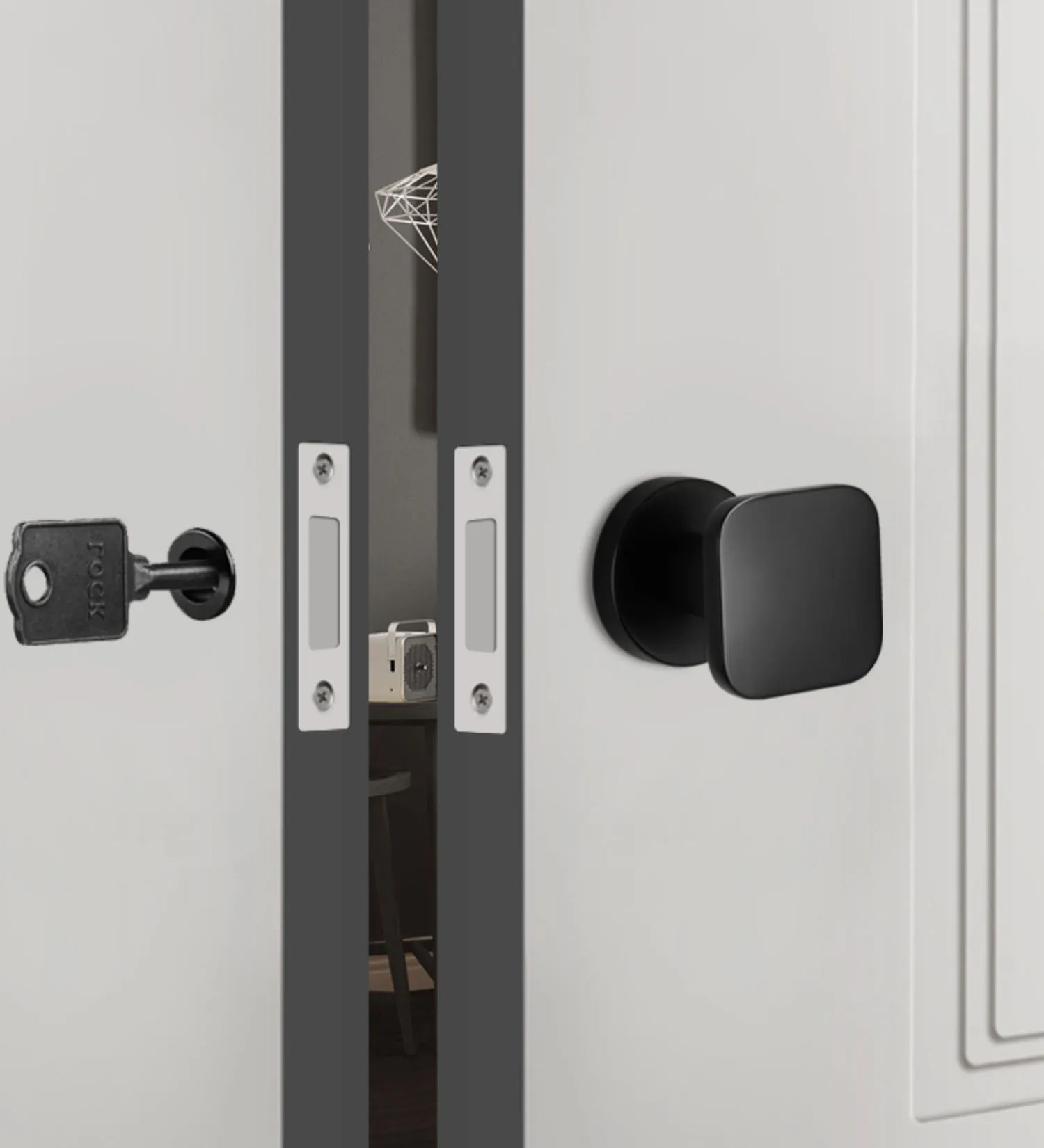 Security Invisible Door Lock Single-Side Silent Door Lock Bedroom Door Hidden Background Wall Keyless Pantry Handle
Security Invisible Door Lock Single-Side Silent Door Lock Bedroom Door Hidden Background Wall Keyless Pantry Handle