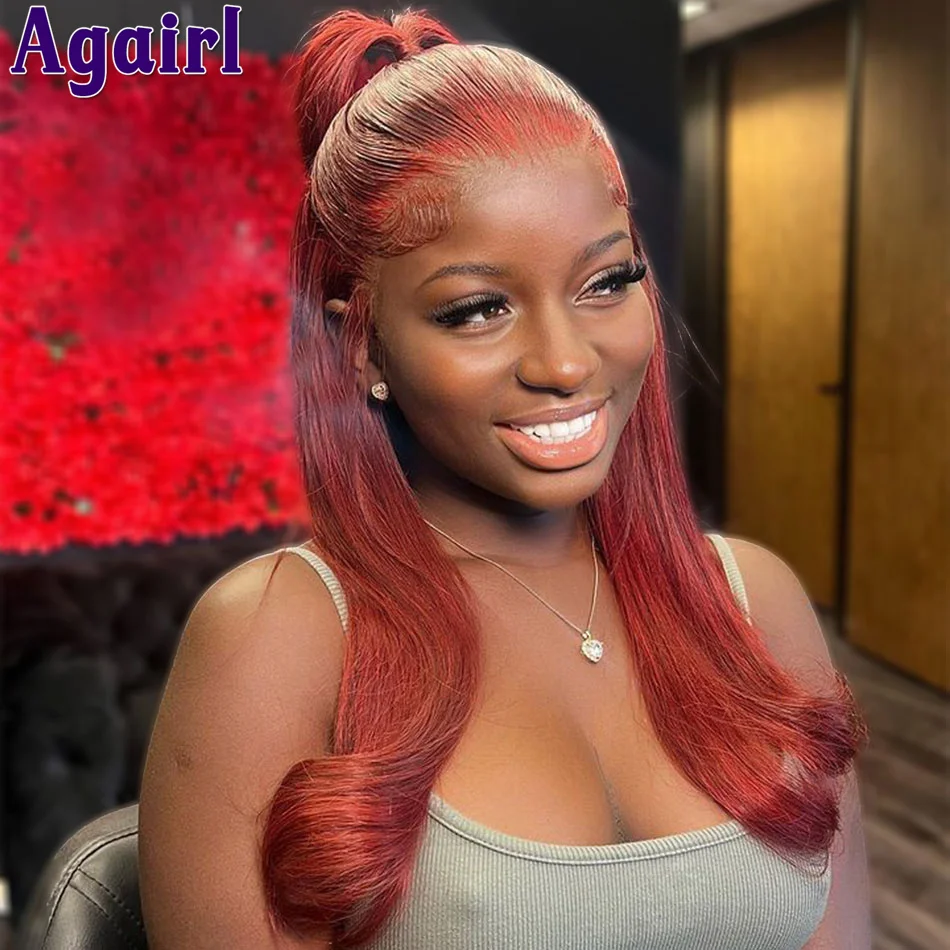 

Reddish Ginger 5X5 Body Wave Lace Closure Wigs For Women 13X6 Straight Lace Frontal Wig Glueless 13x4 Front Transparent Lace Wig