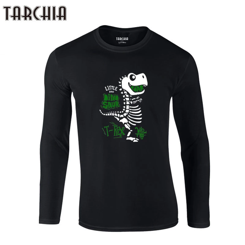 Футболка TARCHIA мужская с длинным рукавом, брендовая тенниска из хлопка с изображением динозавра, одежда для мальчиков, осень
Футболка TARCHIA мужская с длинным рукавом, брендовая тенниска из хлопка с изображением динозавра, одежда для мальчиков, осень