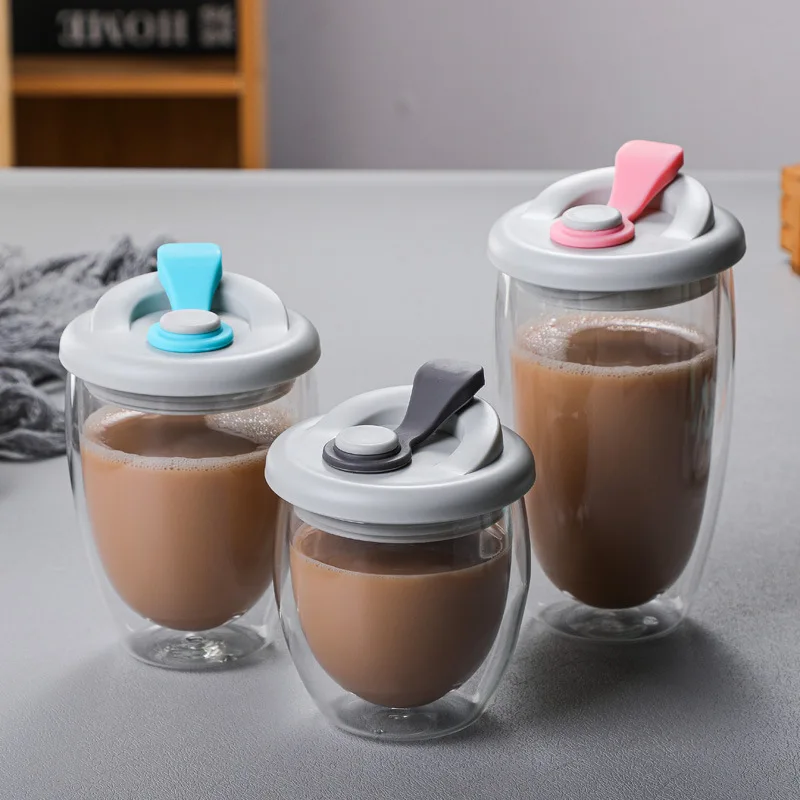 Двухслойные Стеклянные чашки с крышками для использования в качестве удобного использования, кофейные чашки, прозрачное изолированное сте... 
Двухслойные Стеклянные чашки с крышками для использования в качестве удобного использования, кофейные чашки, прозрачное изолированное сте...