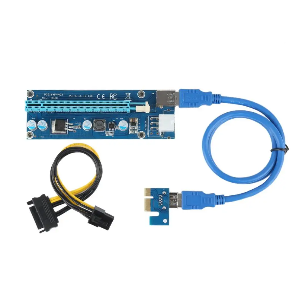 SATA PCI-E 1X to 16X Bitcoin Extender Raiser Card SATA 15Needle 6Pin Power Line DC-DC PCI to USB3.0 Cable BTC Mining Riser Card
SATA PCI-E 1X to 16X Bitcoin Extender Raiser Card SATA 15Needle 6Pin Power Line DC-DC PCI to USB3.0 Cable BTC Mining Riser Card
