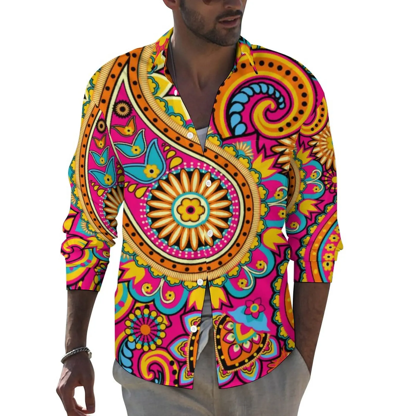 Retro Paisley Print Street Casual Shirt Men Abstract Floral Shirt Spring Fashion Blouses Long Sleeve Custom Oversized Top
Retro Paisley Print Street Casual Shirt Men Abstract Floral Shirt Spring Fashion Blouses Long Sleeve Custom Oversized Top