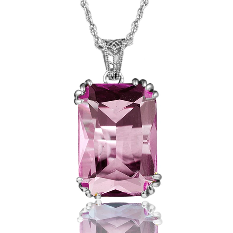 Casual Simple Design Pendants Pink Pink Crystal Cut Crystal Real 925 Sterling Silve Women Dating Party BIirthday Fine Jewelry
Casual Simple Design Pendants Pink Pink Crystal Cut Crystal Real 925 Sterling Silve Women Dating Party BIirthday Fine Jewelry