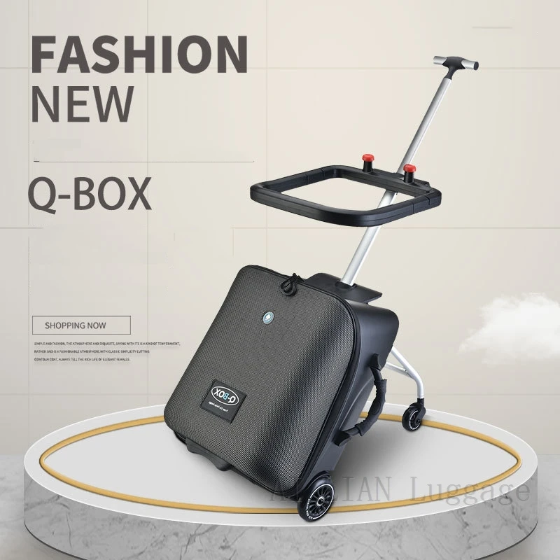 

New Upgraded version baby ride on trolley luggage Lazy kids trolley case box scooter suitcase rolling luggage carry ons 20 inch