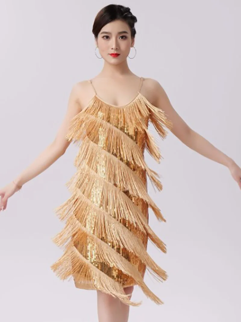 Women Adult Latin Dancewear Sequins Tassel Rumba Dance Dress Party Stage Performance Competition Gymnastics Leotard Costume
Women Adult Latin Dancewear Sequins Tassel Rumba Dance Dress Party Stage Performance Competition Gymnastics Leotard Costume