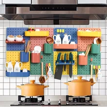 Punch-free Wall Storage Rack Dormitory Home Kitchen Bathroom Wall Rack Rack Wall-mounted Storage Hook Rack Perforated Plate