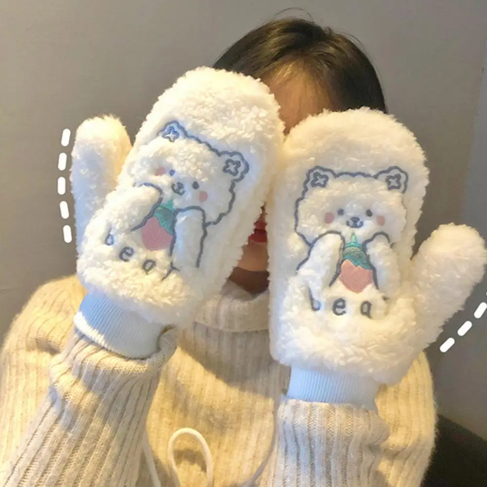 2022 Females Korean Ins Bear Gloves Women's Girls Winter Kawaii Cute Bears Plush Fur Thick Riding Mittens Glove Keep Warm
2022 Females Korean Ins Bear Gloves Women's Girls Winter Kawaii Cute Bears Plush Fur Thick Riding Mittens Glove Keep Warm