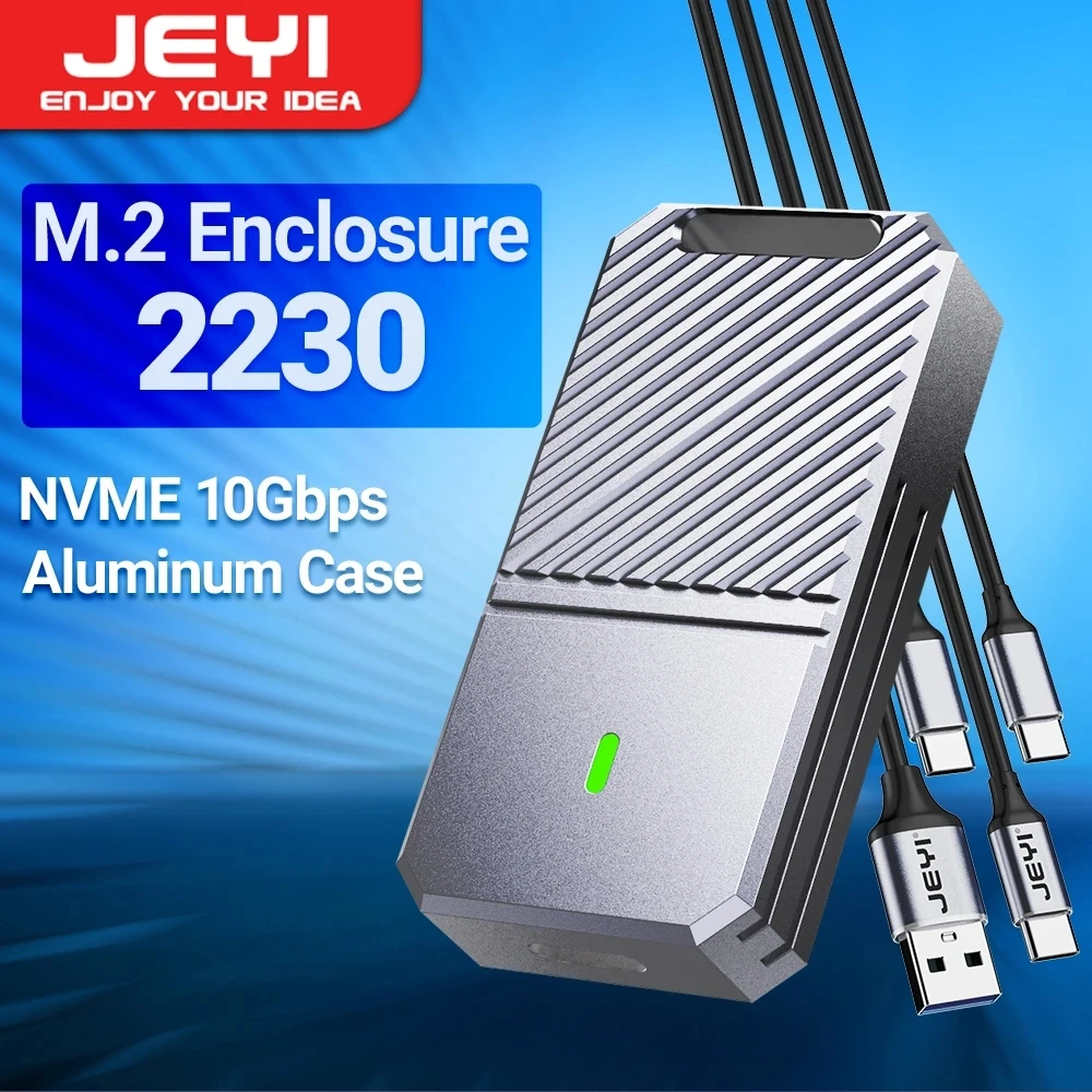 JEYI 2230 NVMe SSD корпус, PCIe USB3.2 10 Гбит/с Алюминиевый M.2 чехол Портативный внешний твердотельный диск с поддержкой UASP TRIM
JEYI 2230 NVMe SSD корпус, PCIe USB3.2 10 Гбит/с Алюминиевый M.2 чехол Портативный внешний твердотельный диск с поддержкой UASP TRIM