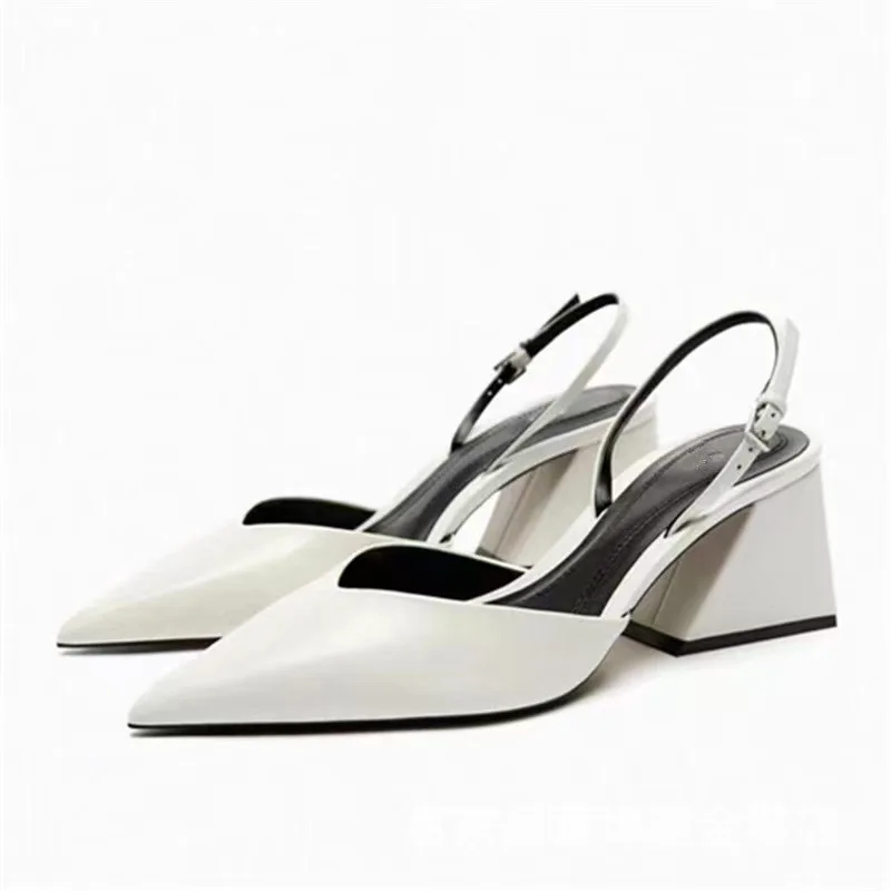 Meotina Women Pumps Pointed Toe Chunky High Heels Buckle Concise Brand Design Ladies Fashion Career Shoes Summer White 41
Meotina Women Pumps Pointed Toe Chunky High Heels Buckle Concise Brand Design Ladies Fashion Career Shoes Summer White 41
