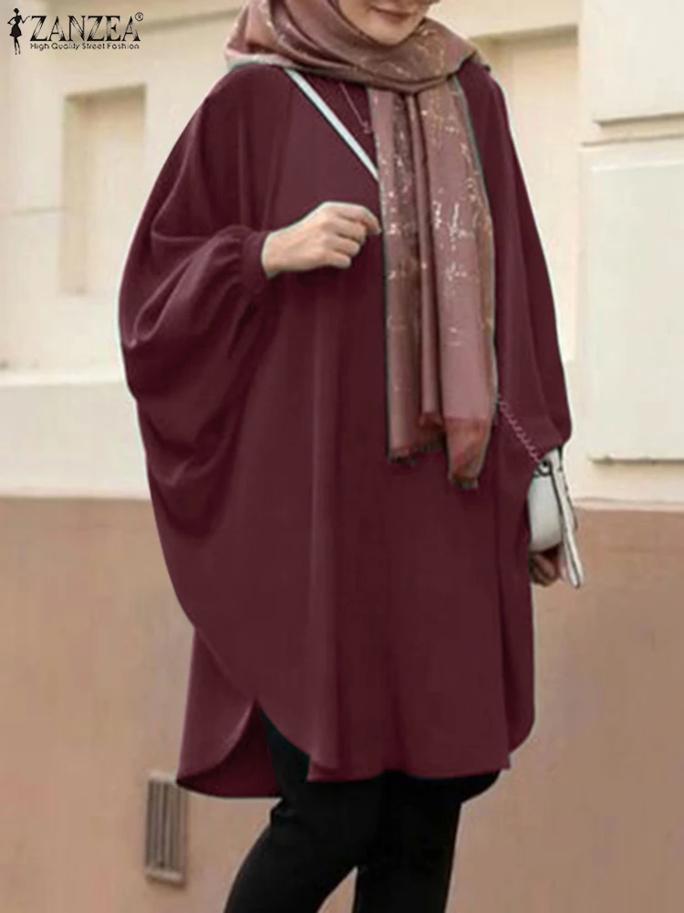 ZANZEA Fashion Long Batwing Sleeve Muslim Blouse Oversize Women Spring Solid Shirt Dubai Turkey Loose Blusas Abaya Hijab Tops
ZANZEA Fashion Long Batwing Sleeve Muslim Blouse Oversize Women Spring Solid Shirt Dubai Turkey Loose Blusas Abaya Hijab Tops