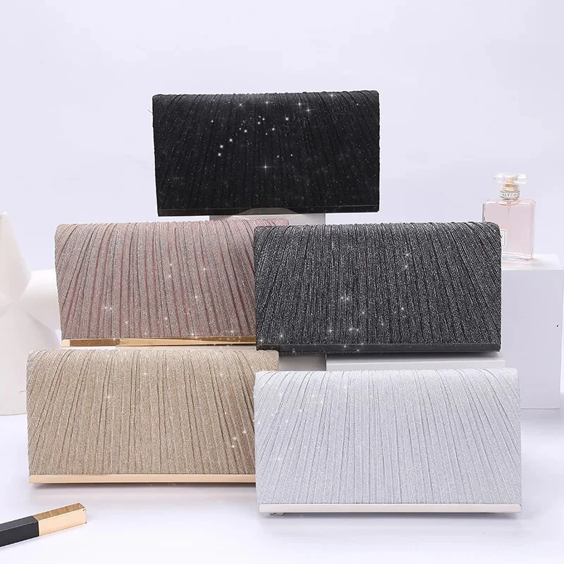 Women's Pleated Sequin Evening Clutch Bag Wedding Purse Bride Handbag Chain Crossbody Bag For Banquet Party Dinner Bag
Women's Pleated Sequin Evening Clutch Bag Wedding Purse Bride Handbag Chain Crossbody Bag For Banquet Party Dinner Bag