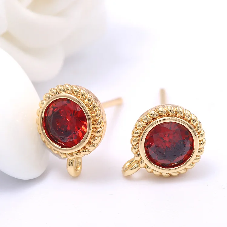 6PCS 8x10MM 14K Gold Color Plated Brass with Zircon Round Stud Earrings High Quality DIY Jewelry Making Findings
6PCS 8x10MM 14K Gold Color Plated Brass with Zircon Round Stud Earrings High Quality DIY Jewelry Making Findings