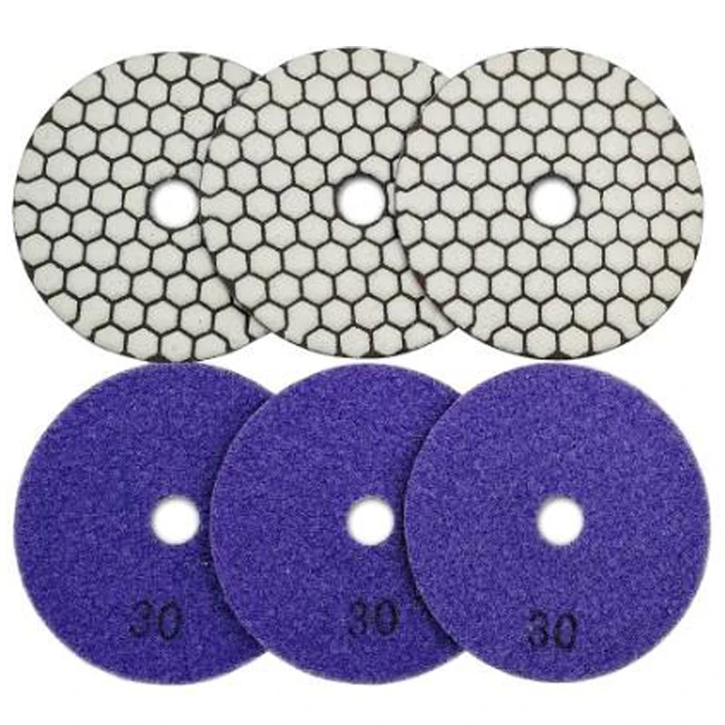 6Pcs Dia 4Inch/100Mm Grit 30 Diamond Dry Polishing Pads Resin Bond Flexible Dry Sanding Disc For Granite Marble Ceramic
6Pcs Dia 4Inch/100Mm Grit 30 Diamond Dry Polishing Pads Resin Bond Flexible Dry Sanding Disc For Granite Marble Ceramic