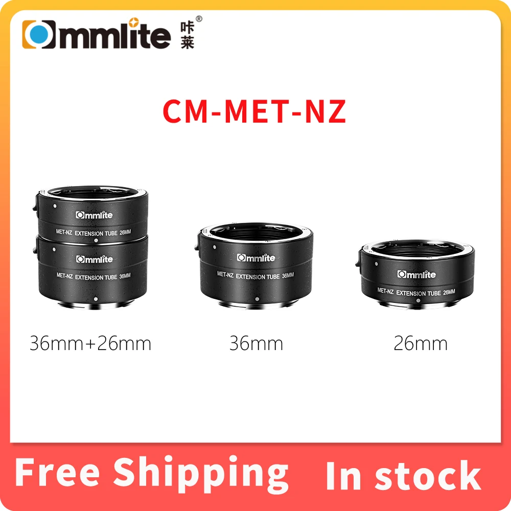 COMMLITE CM-MET-NZ Автоматическая макро удлинительная трубка для камер Nikon с Z-образным креплением поддерживает точную экспозицию TTL и автофокус
COMMLITE CM-MET-NZ Автоматическая макро удлинительная трубка для камер Nikon с Z-образным креплением поддерживает точную экспозицию TTL и автофокус
